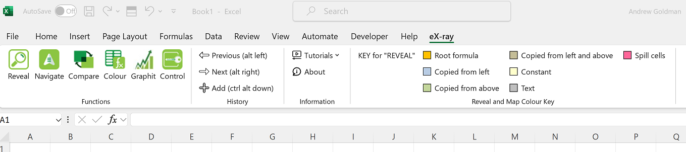 eX-ray in the Excel ribbon